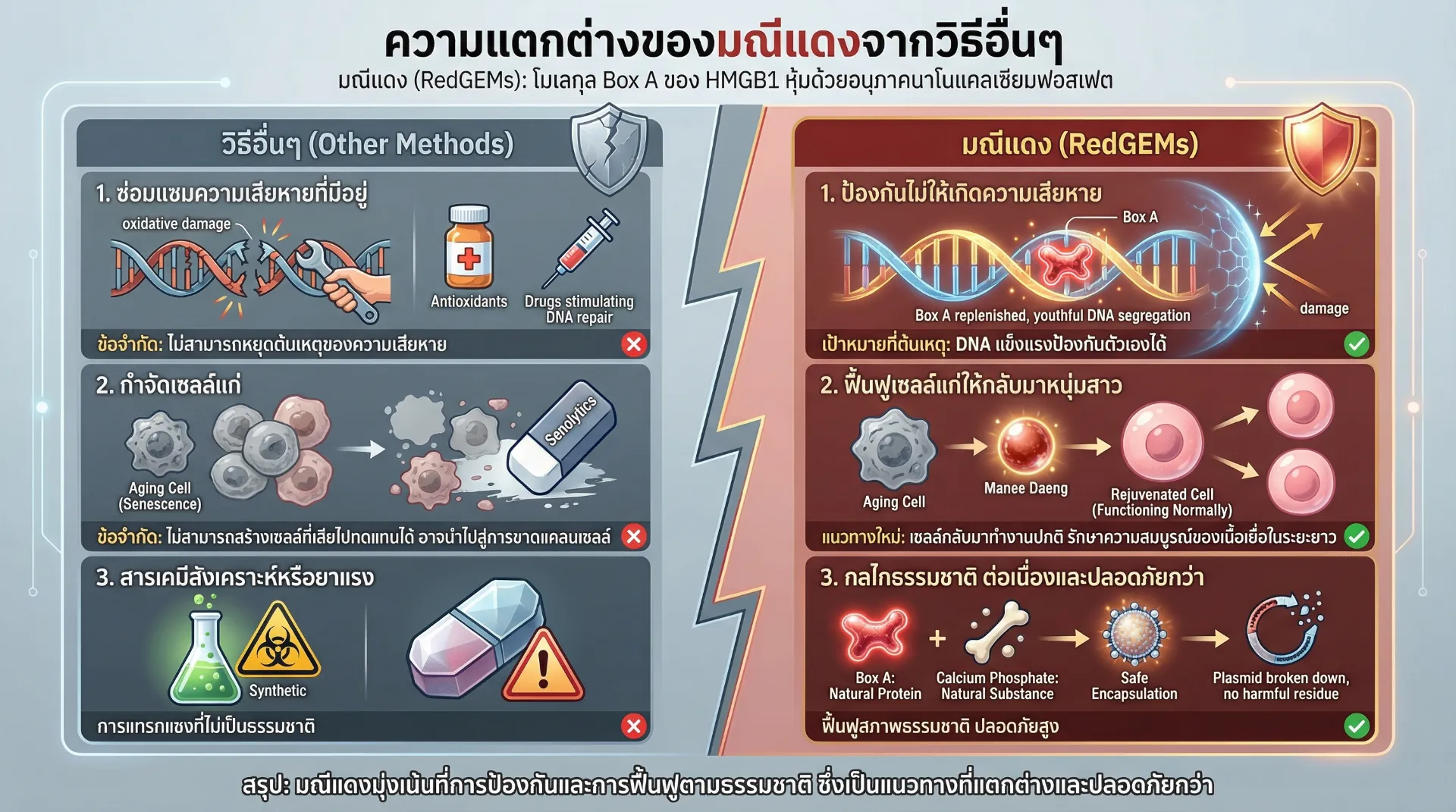 how redgems stop aging